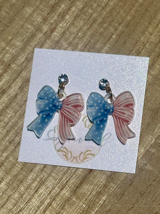 USA Bow Earrings