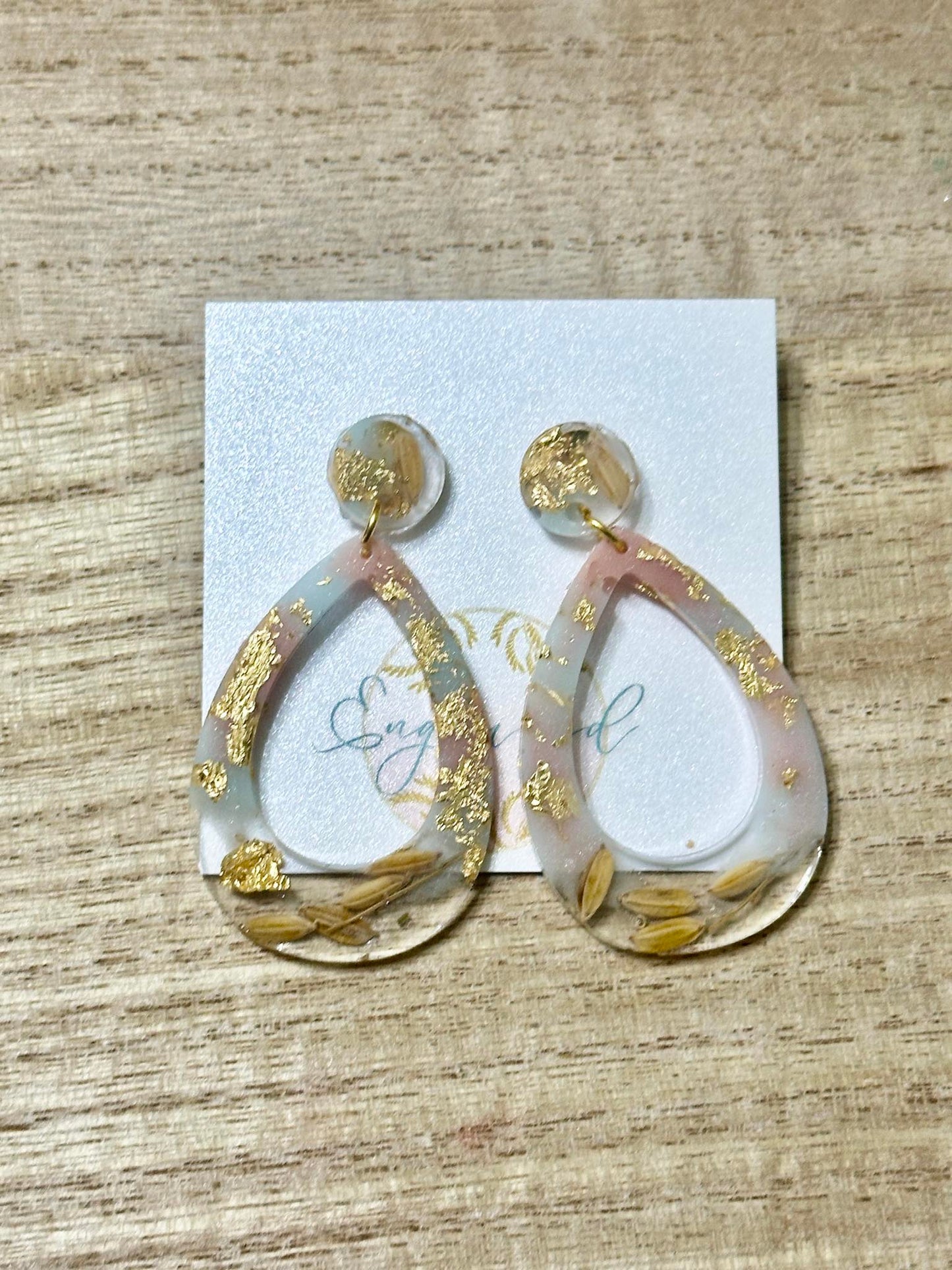 Modern Large Teardrop Rice Earrings