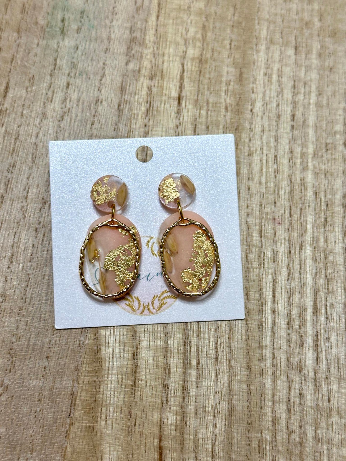 Blush And Gold Rice Earrings