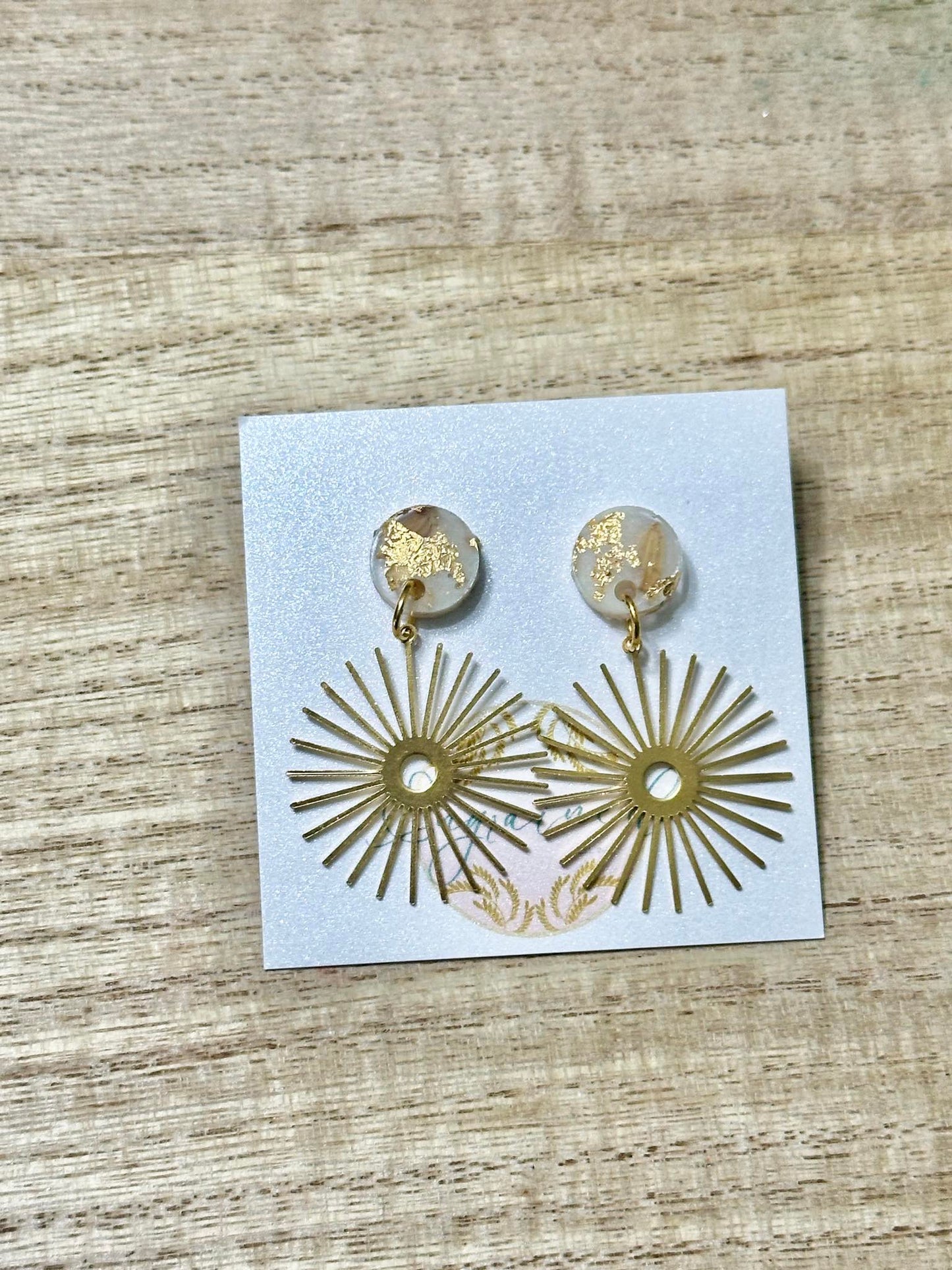 Gold Sun Modern Rice Earrings