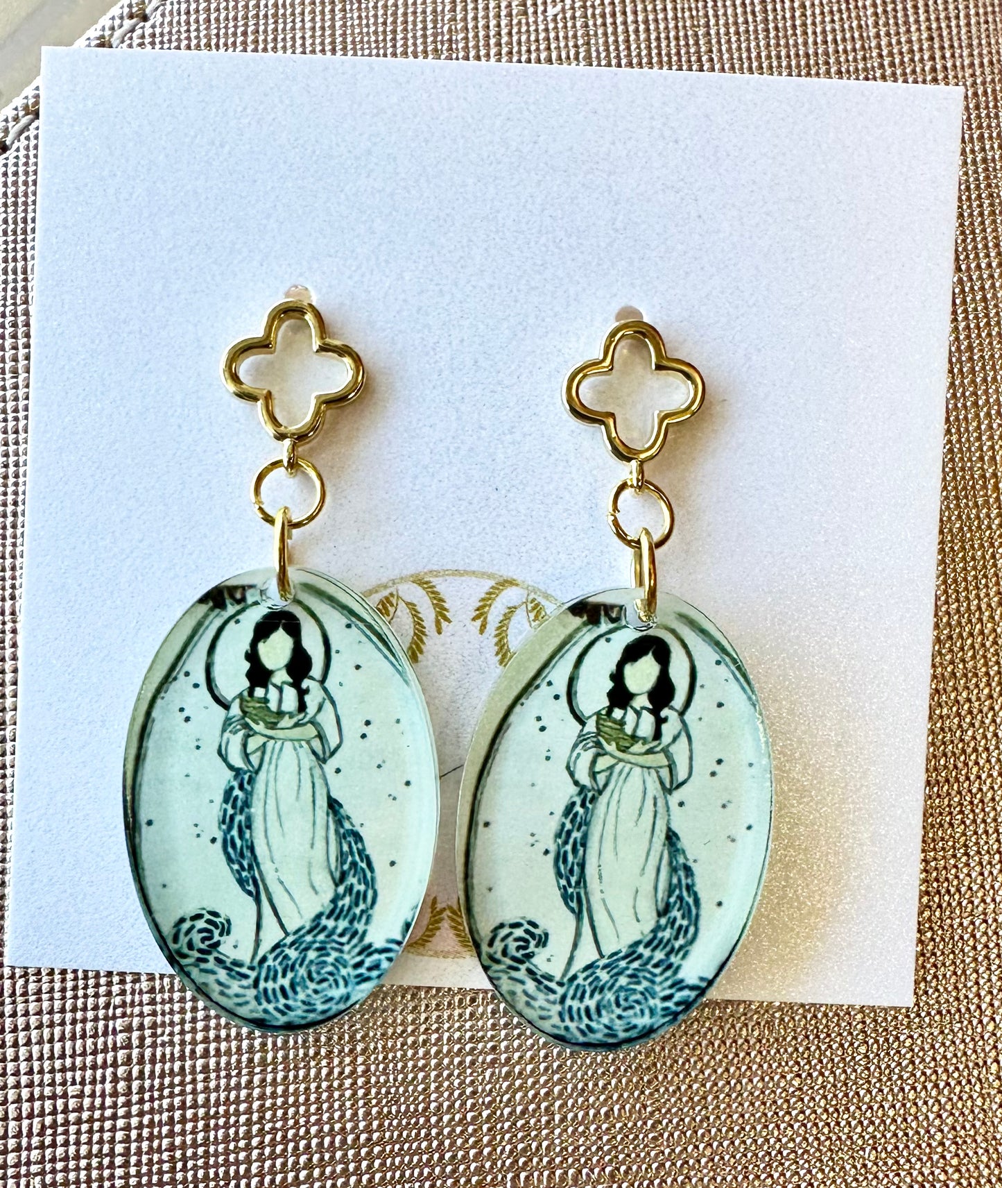 Personalized Mary Painting Earrings