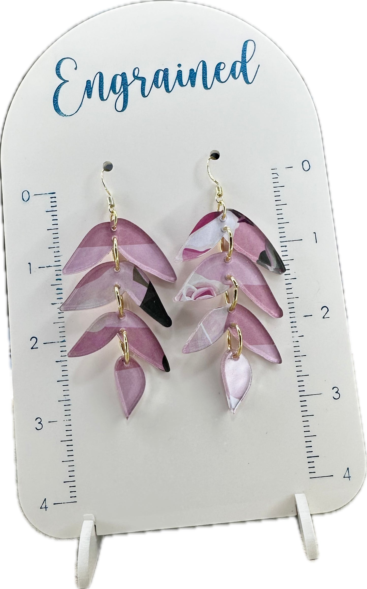 Leaf blush and green Earrings