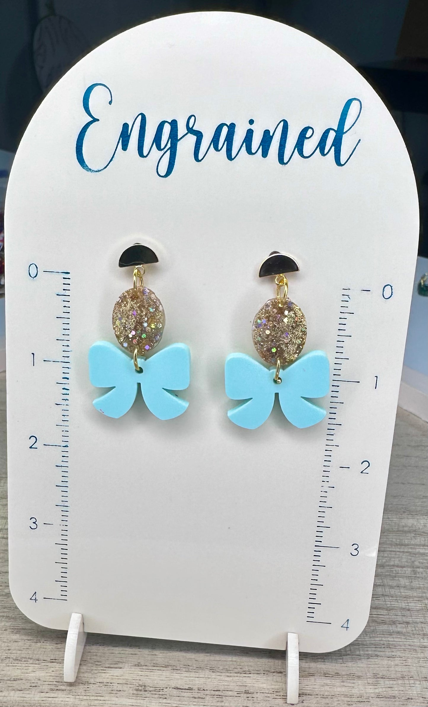 Baby Blue Bow Earrings