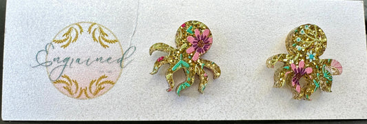 Floral Octopus Studs