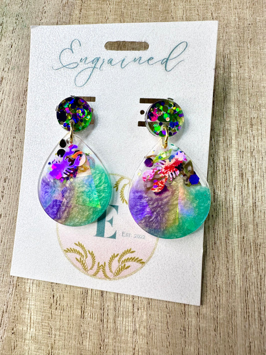 Holographic Mardi Craw Earrings