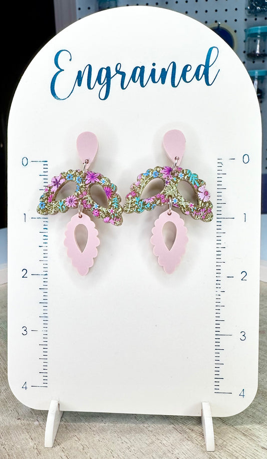 Blush and Floral Earrings