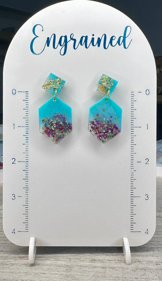 Turquoise and Confetti Earrings