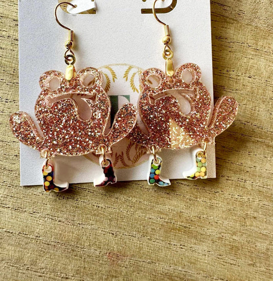 Frogs with Boots Earrings