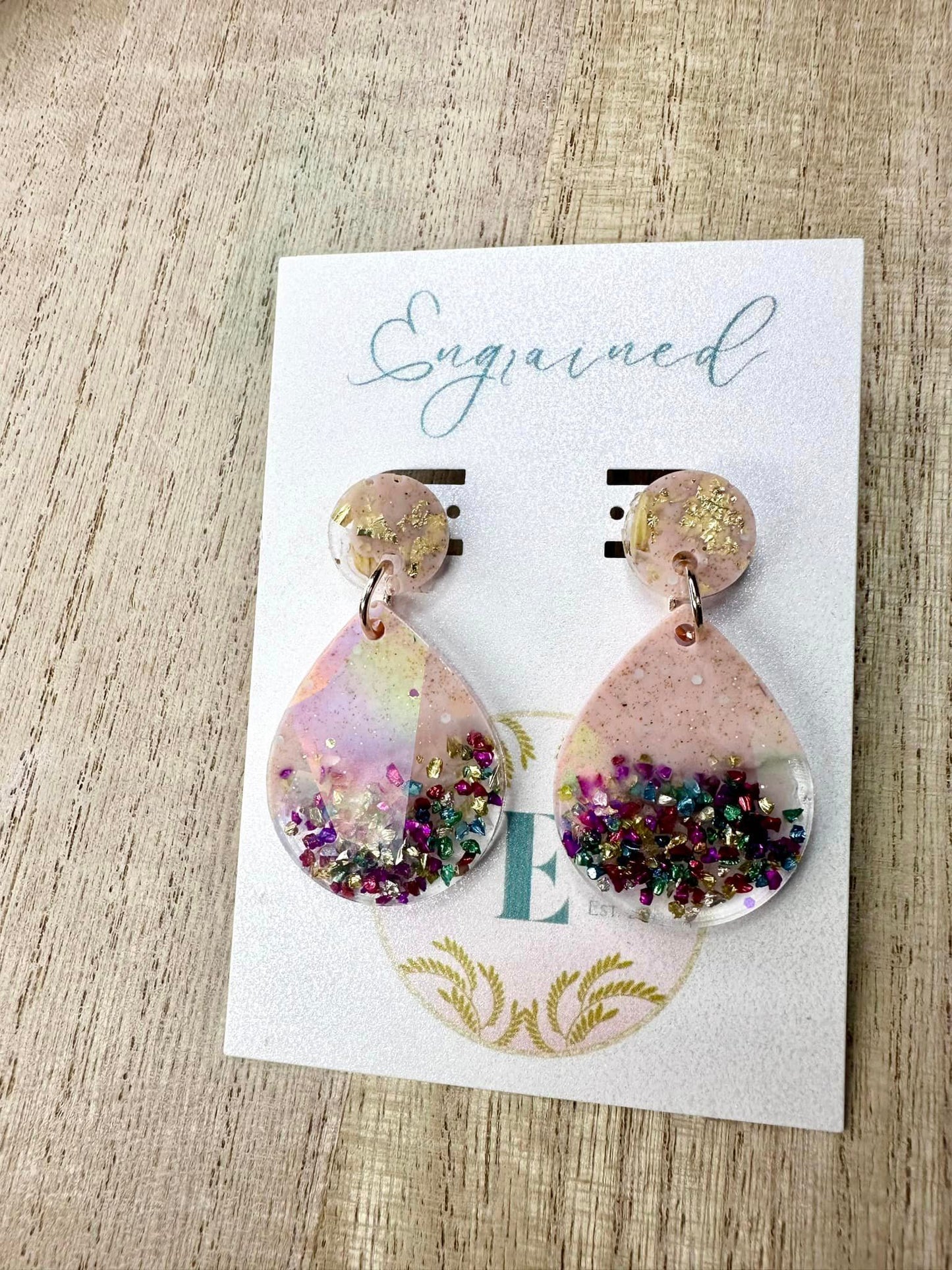 Pink and Confetti Earrings