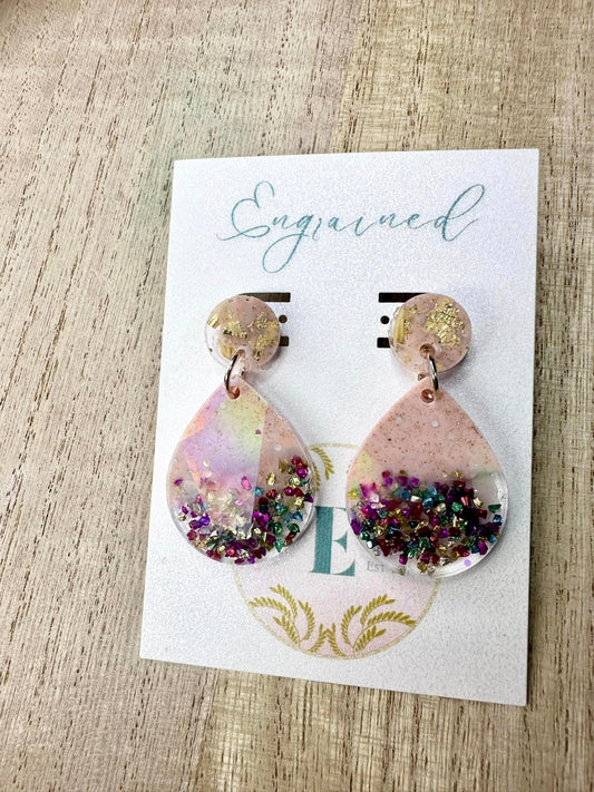 Pink and Confetti Earrings