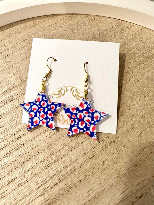 4th of July Star Earrings