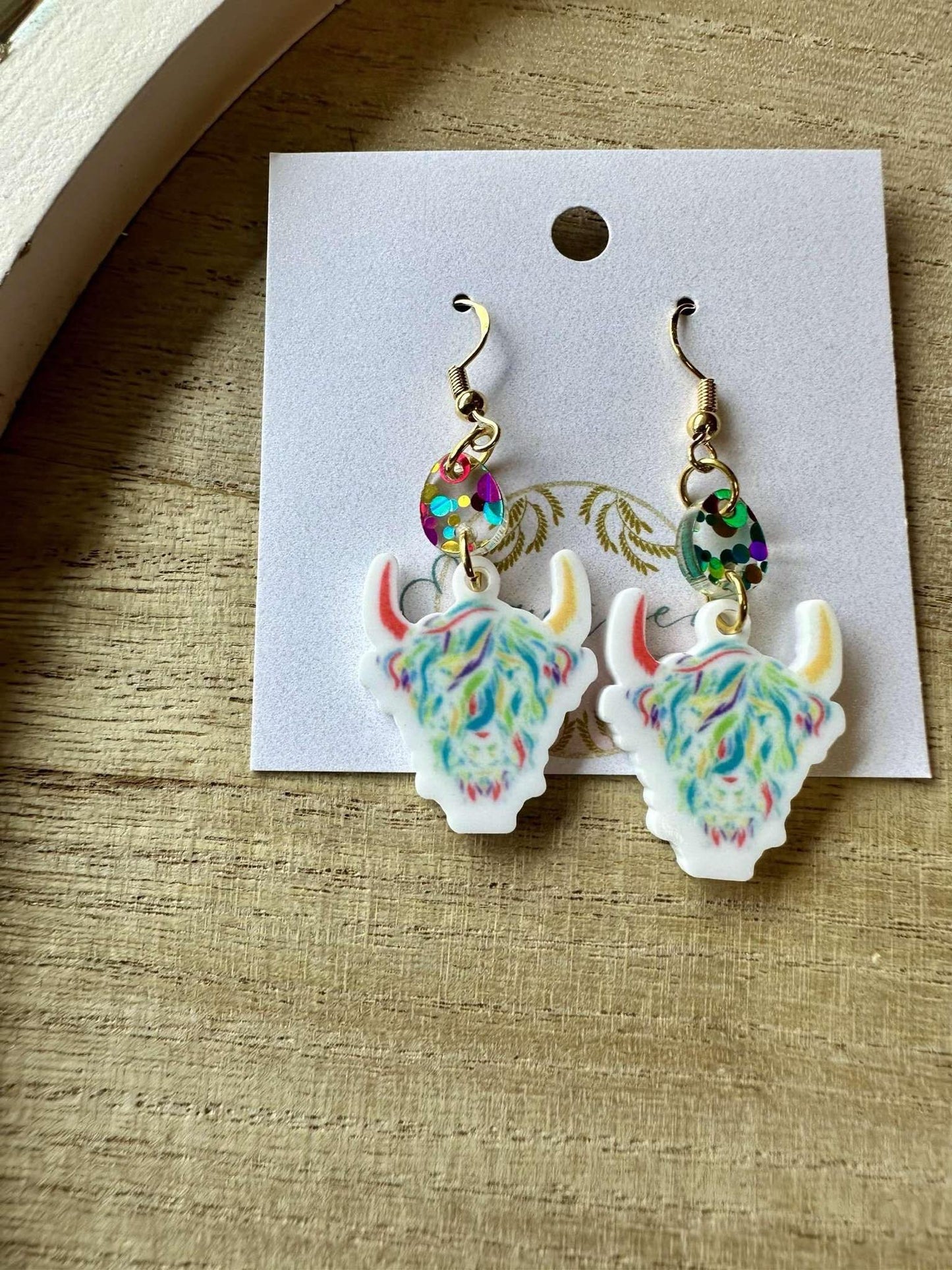 Colorful Cow Earrings