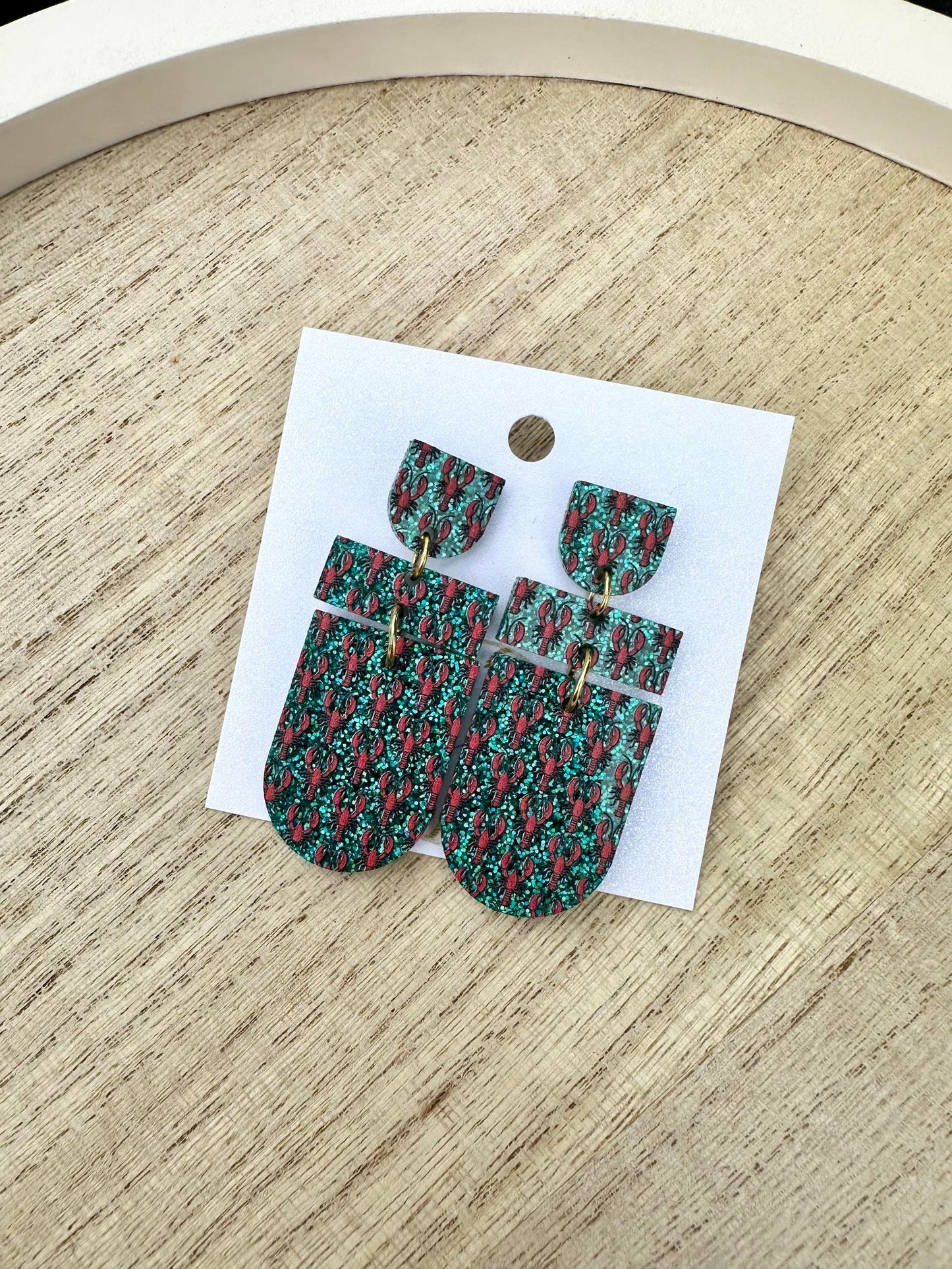 Crawfish Print Earrings