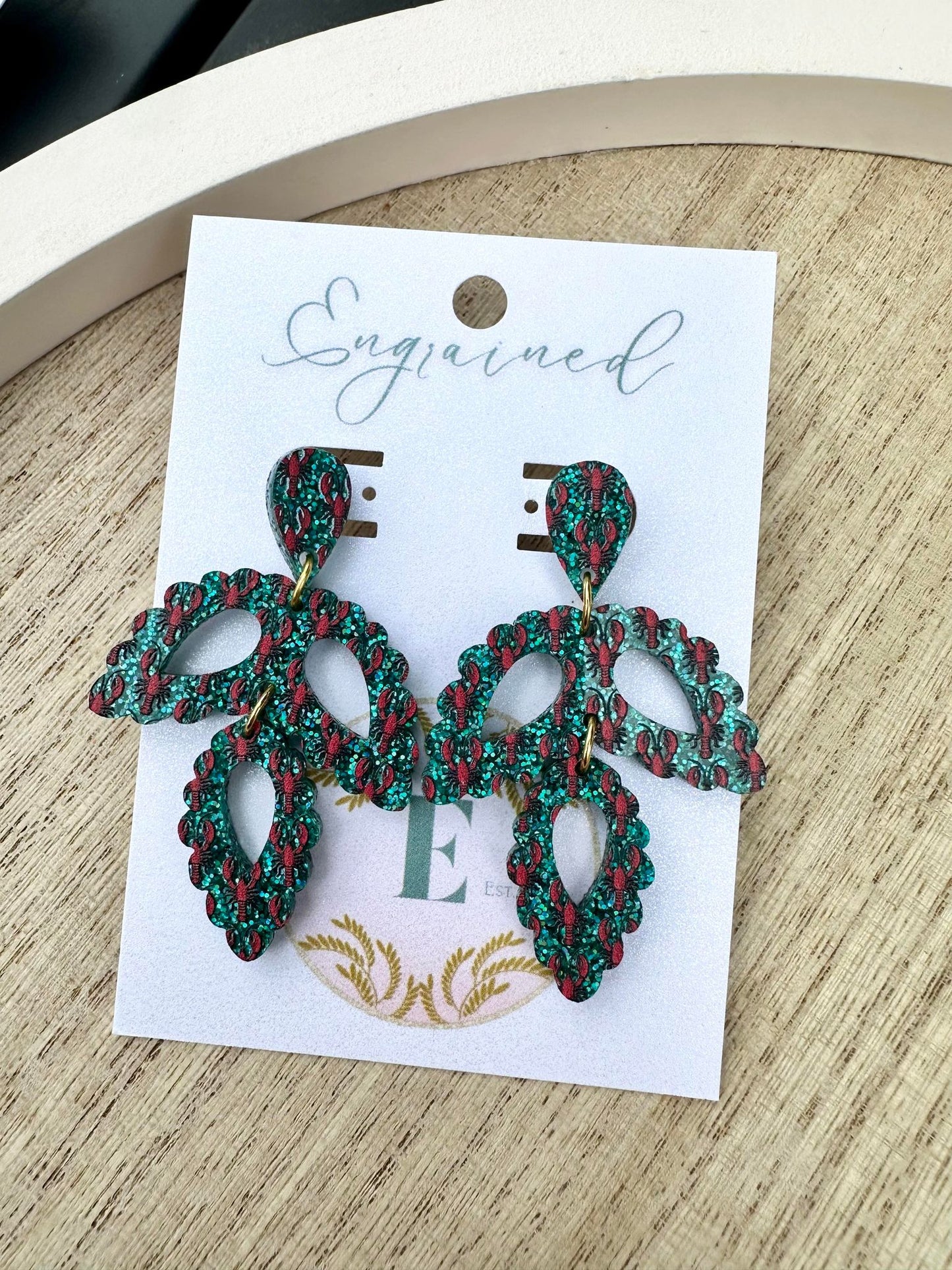 Crawfish Print Earrings