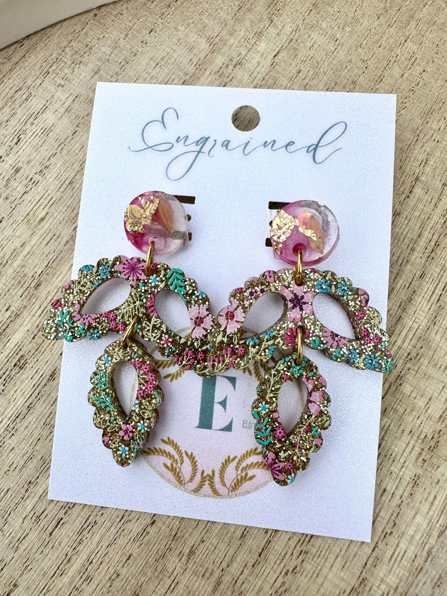 Floral 3-Petal Rice Earrings