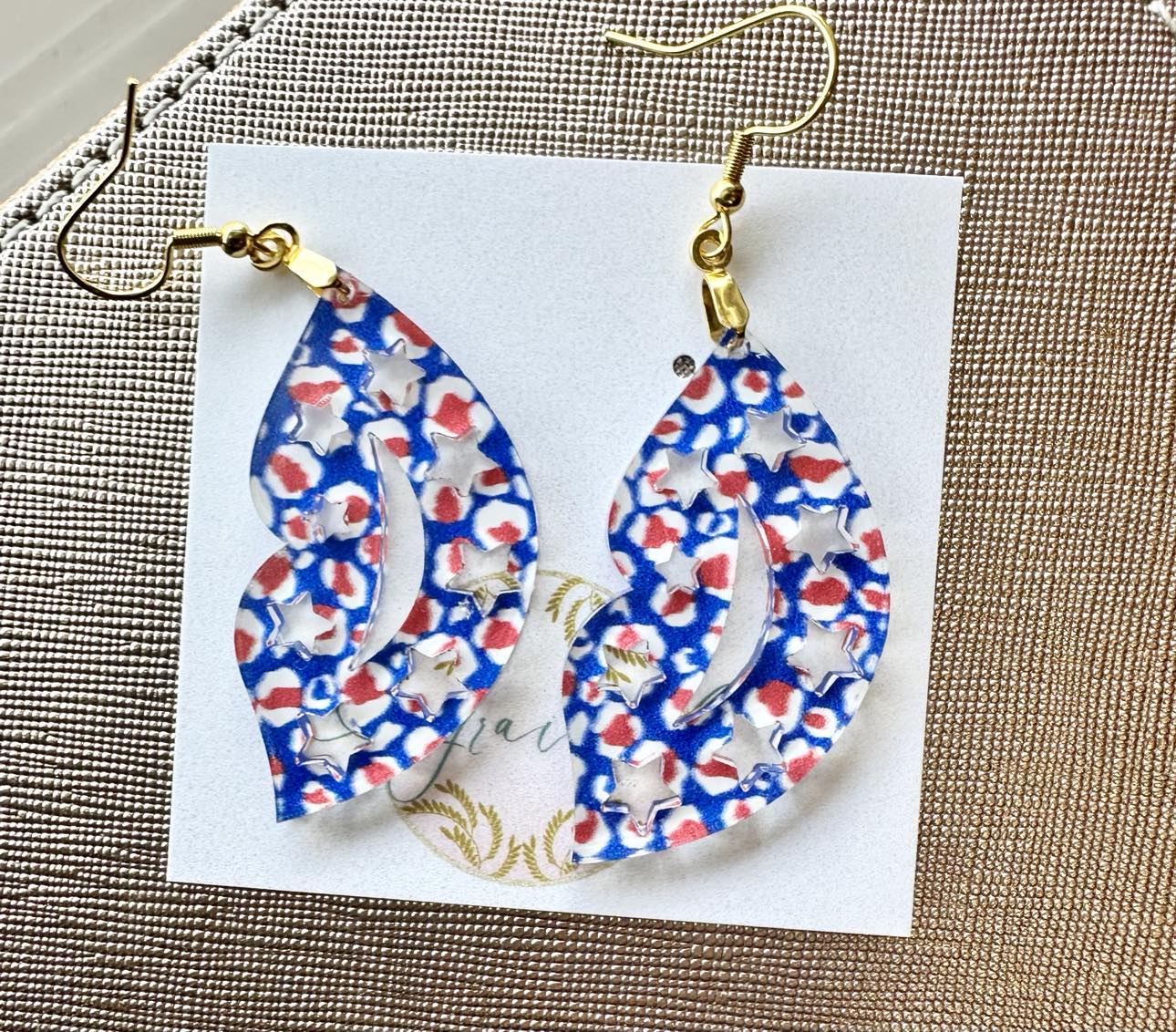 Red, White, And Blue Lips Earrings